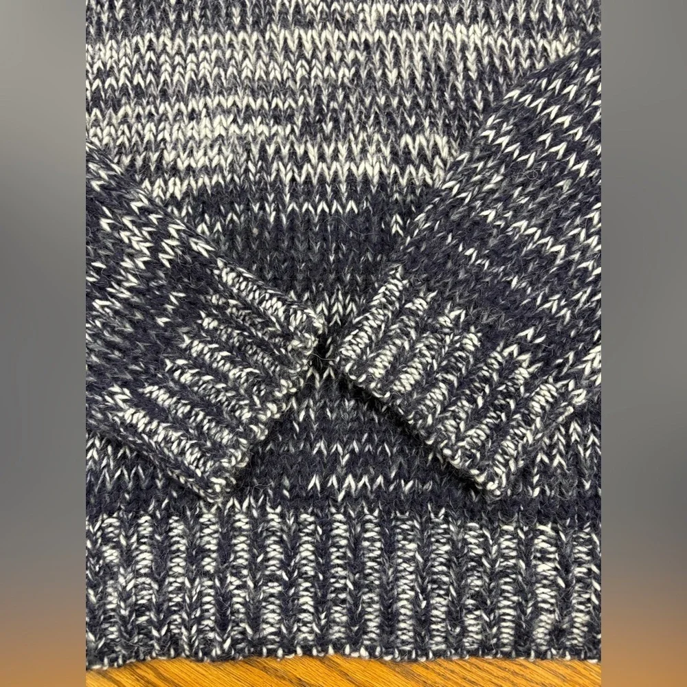 Armani Jeans Sweater Mens Blue Marled Soft Chunky Knit Size L Wool Blend Lux Y2K